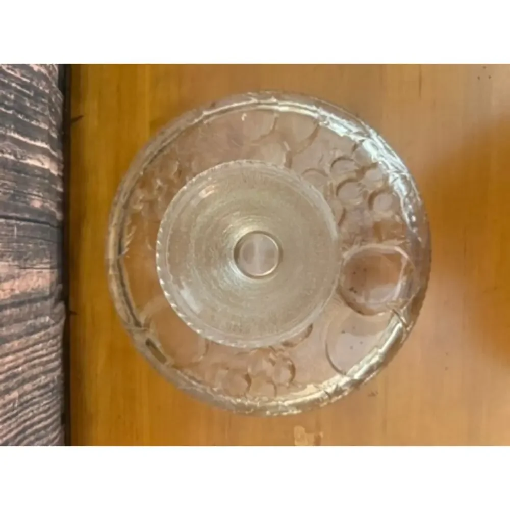Fruit Embossed Cakeplate & Dome Set Clear Elegant‎ Design 12